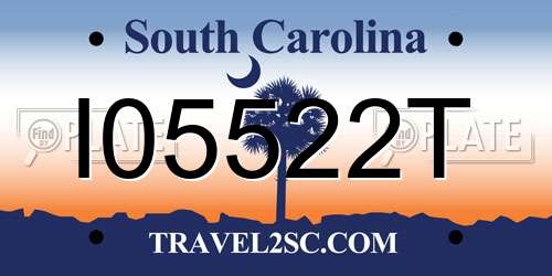 I05522T South Carolina License Plate