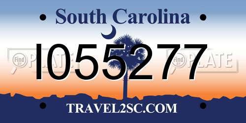 I055277 South Carolina License Plate