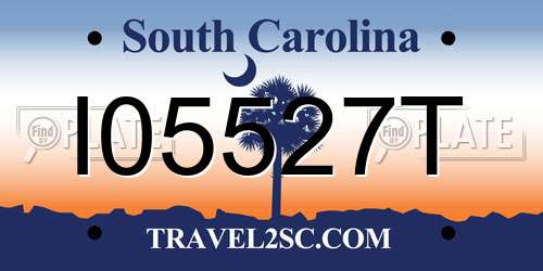 I05527T South Carolina License Plate