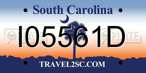 I05561D South Carolina License Plate