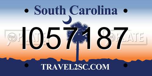 I057187 South Carolina License Plate