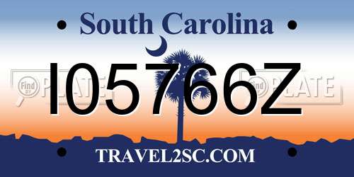 I05766Z South Carolina License Plate