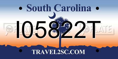I05822T South Carolina License Plate