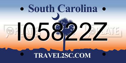 I05822Z South Carolina License Plate