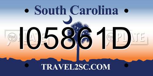I05861D South Carolina License Plate