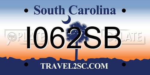 I062SB South Carolina License Plate