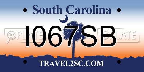I067SB South Carolina License Plate
