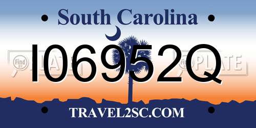 I06952Q South Carolina License Plate