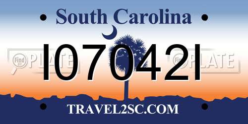 I07042I South Carolina License Plate