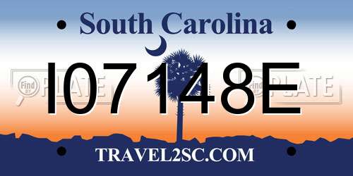 I07148E South Carolina License Plate
