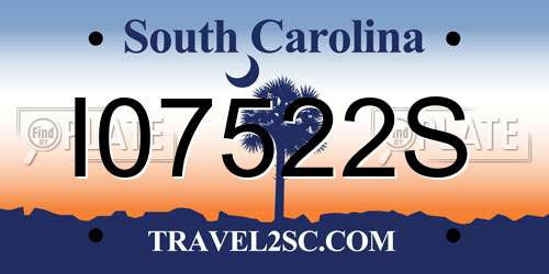 I07522S South Carolina License Plate