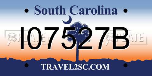 I07527B South Carolina License Plate