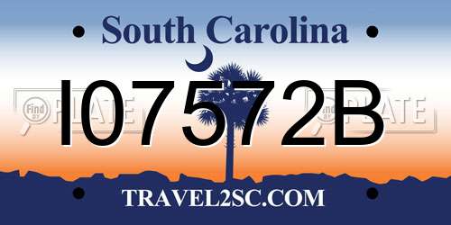 I07572B South Carolina License Plate