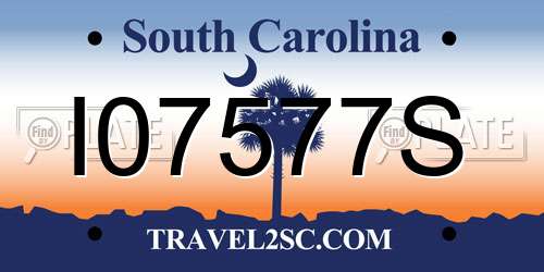 I07577S South Carolina License Plate