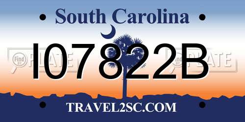 I07822B South Carolina License Plate