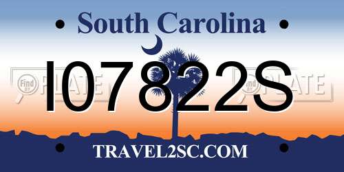 I07822S South Carolina License Plate