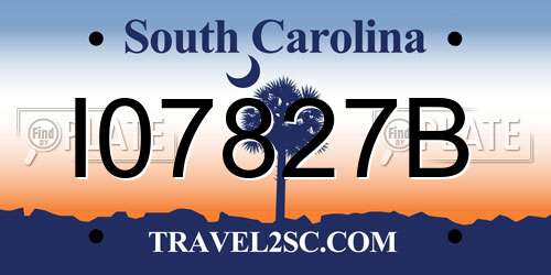 I07827B South Carolina License Plate