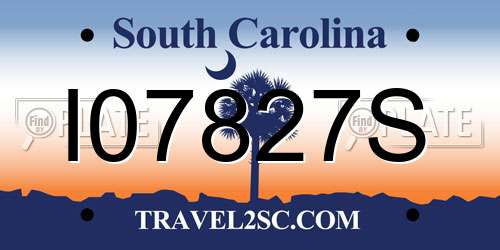 I07827S South Carolina License Plate
