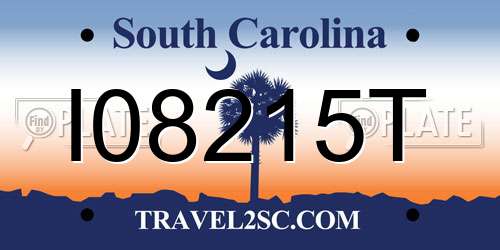 I08215T South Carolina License Plate