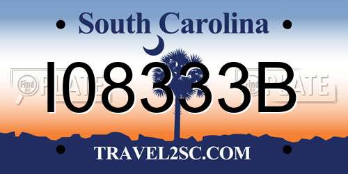 I08333B South Carolina License Plate