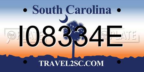 I08334E South Carolina License Plate