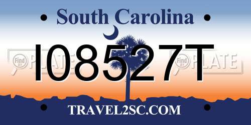 I08527T South Carolina License Plate