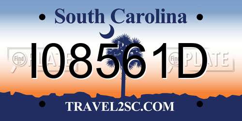 I08561D South Carolina License Plate