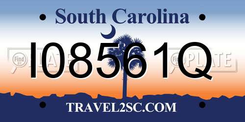 I08561Q South Carolina License Plate