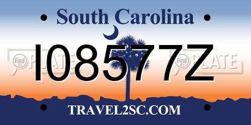 I08577Z South Carolina License Plate