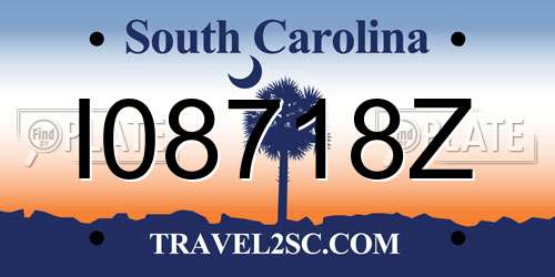 I08718Z South Carolina License Plate