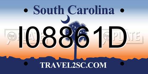 I08861D South Carolina License Plate