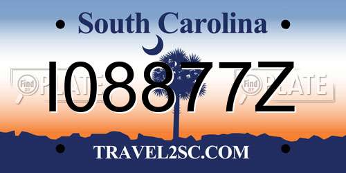 I08877Z South Carolina License Plate