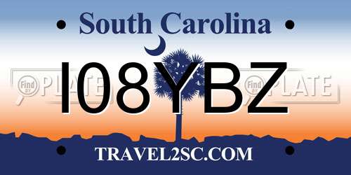 I08YBZ South Carolina License Plate