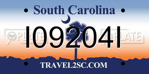 I09204I South Carolina License Plate