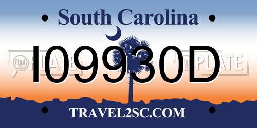 I09930D South Carolina License Plate