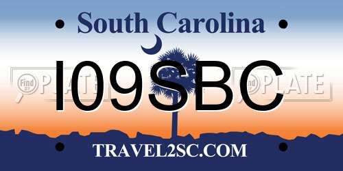 I09SBC South Carolina License Plate