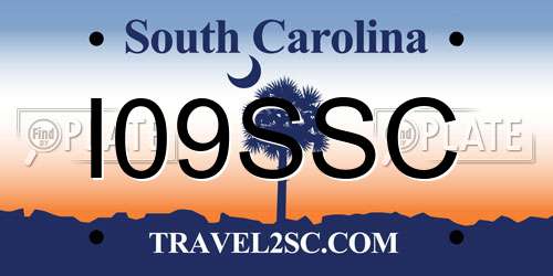 I09SSC South Carolina License Plate