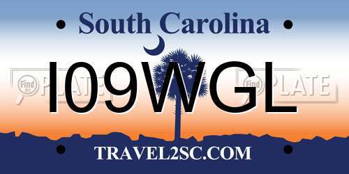 I09WGL South Carolina License Plate