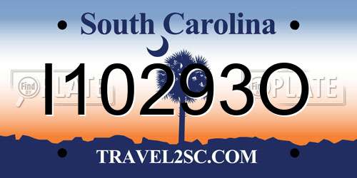 I10293O South Carolina License Plate