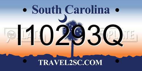 I10293Q South Carolina License Plate
