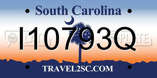 I10793Q South Carolina License Plate