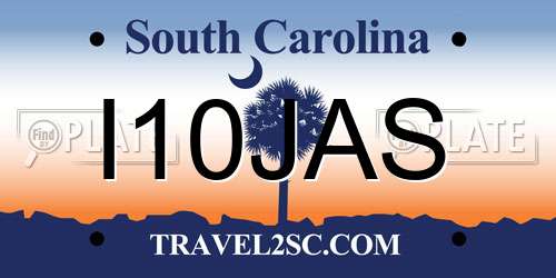 I10JAS South Carolina License Plate