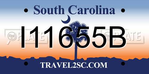 I11655B South Carolina License Plate