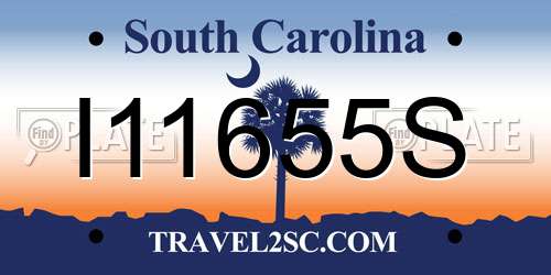 I11655S South Carolina License Plate