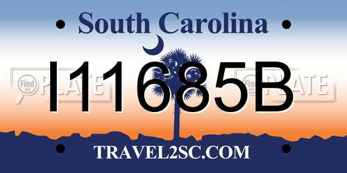 I11685B South Carolina License Plate
