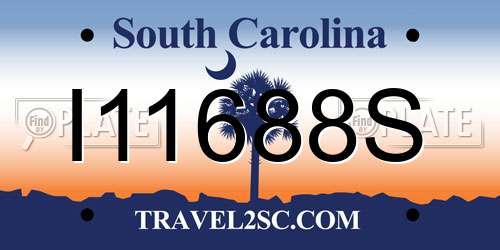 I11688S South Carolina License Plate