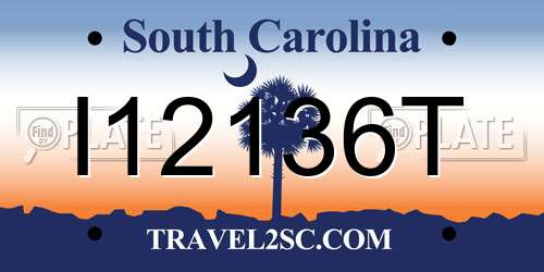 I12136T South Carolina License Plate