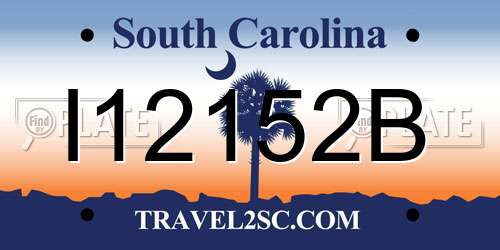 I12152B South Carolina License Plate
