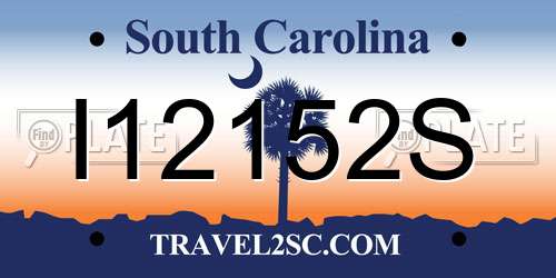 I12152S South Carolina License Plate