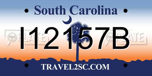 I12157B South Carolina License Plate